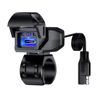 Custom Waterproof 36W Type C Quick Charger Adapter LED Illuminated USB Charger for Mobile Phones Tablets for Motorcycle Used