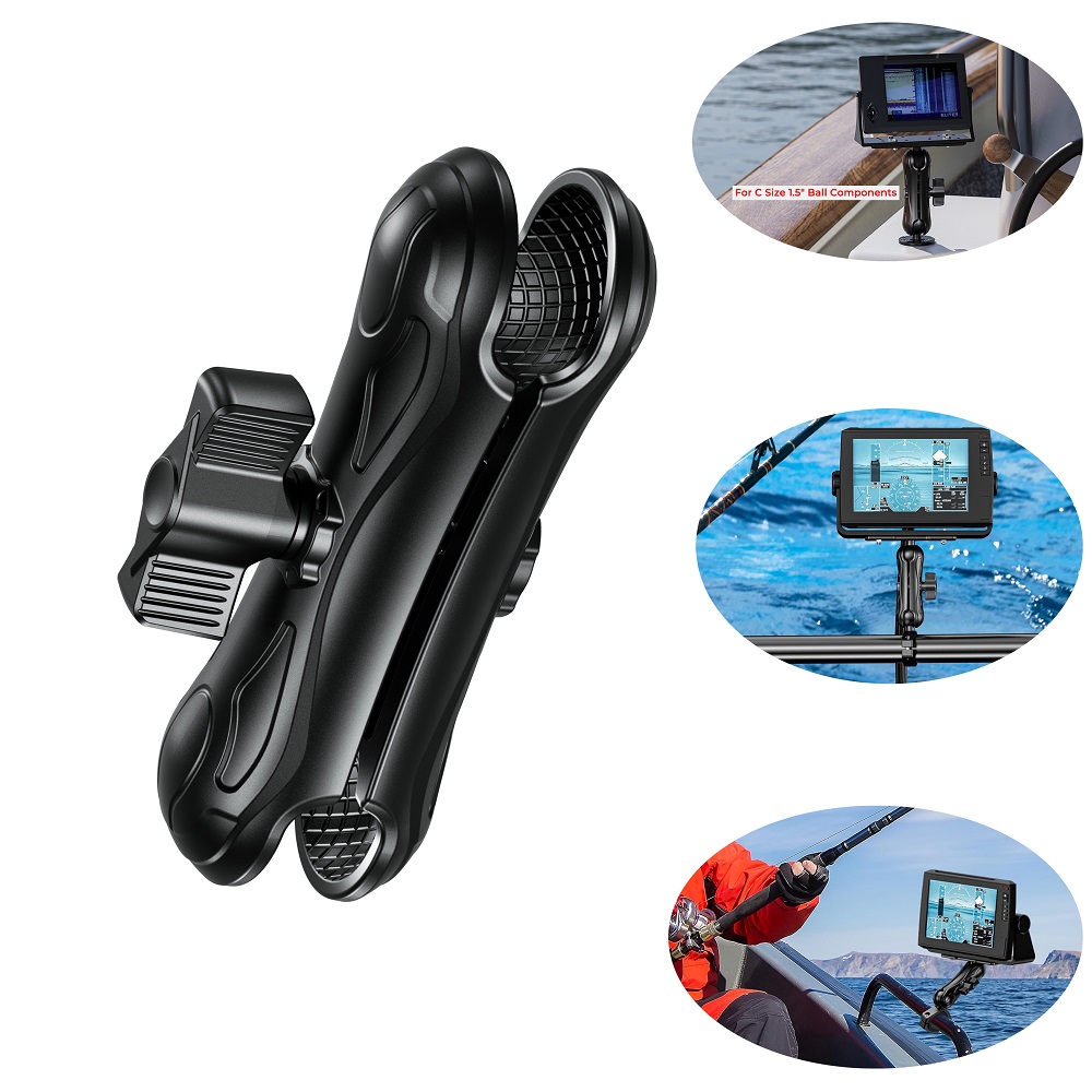 1.5 Inch C Size Double Socket Arm, Fish Finder Mount Extension Arm, Compatible RAM Mount System